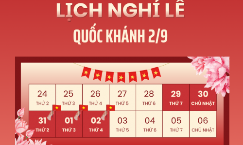 THÔNG BÁO NGHỈ LỄ QUỐC KHÁNH NĂM 2026